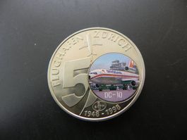Medaille 50 Jahre Flughafen Zürich 1948 - 1998 DC-10