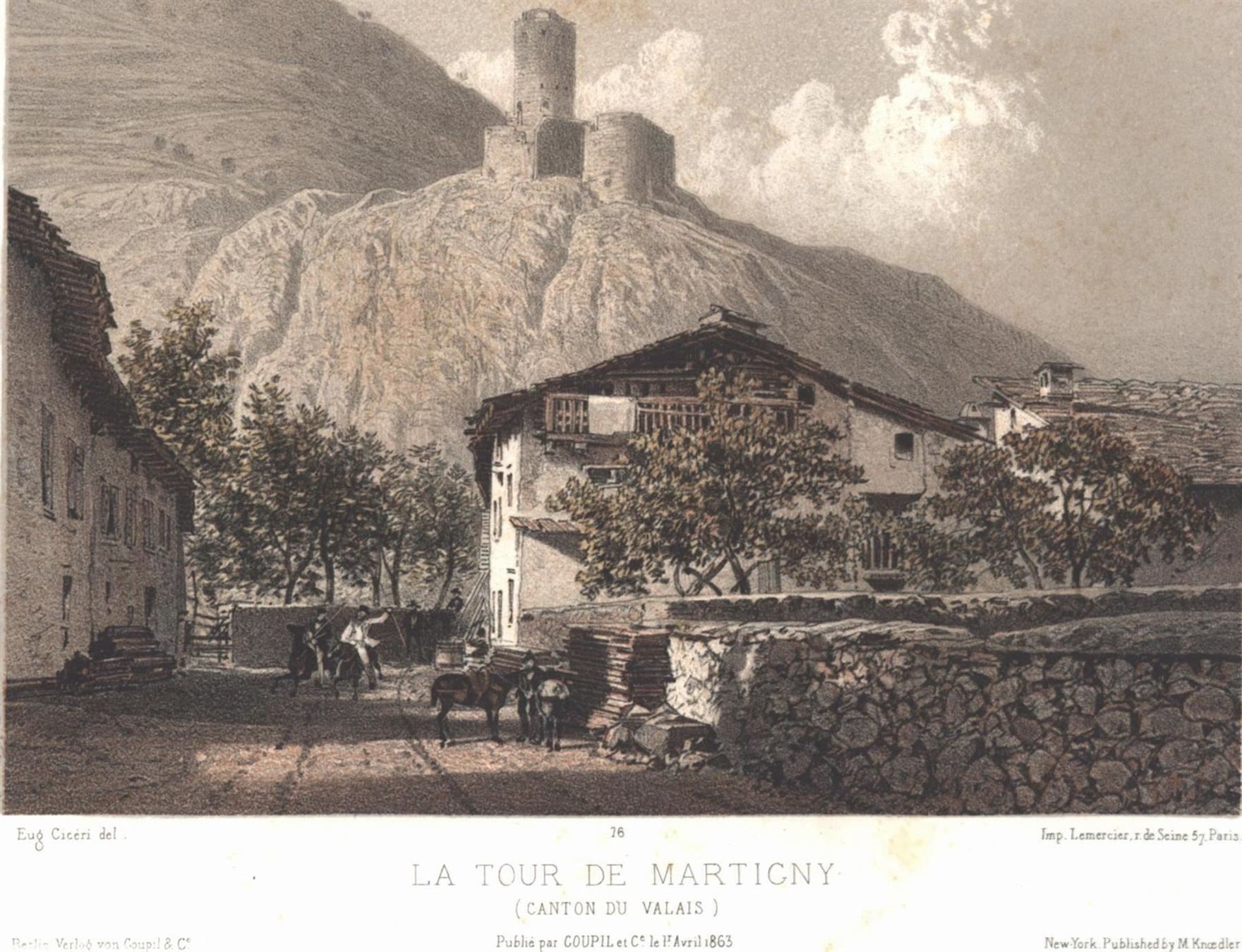 Gravures: Martigny Original Tonlithographie 1863 – D'occasion à Rafz par Helvet32 1