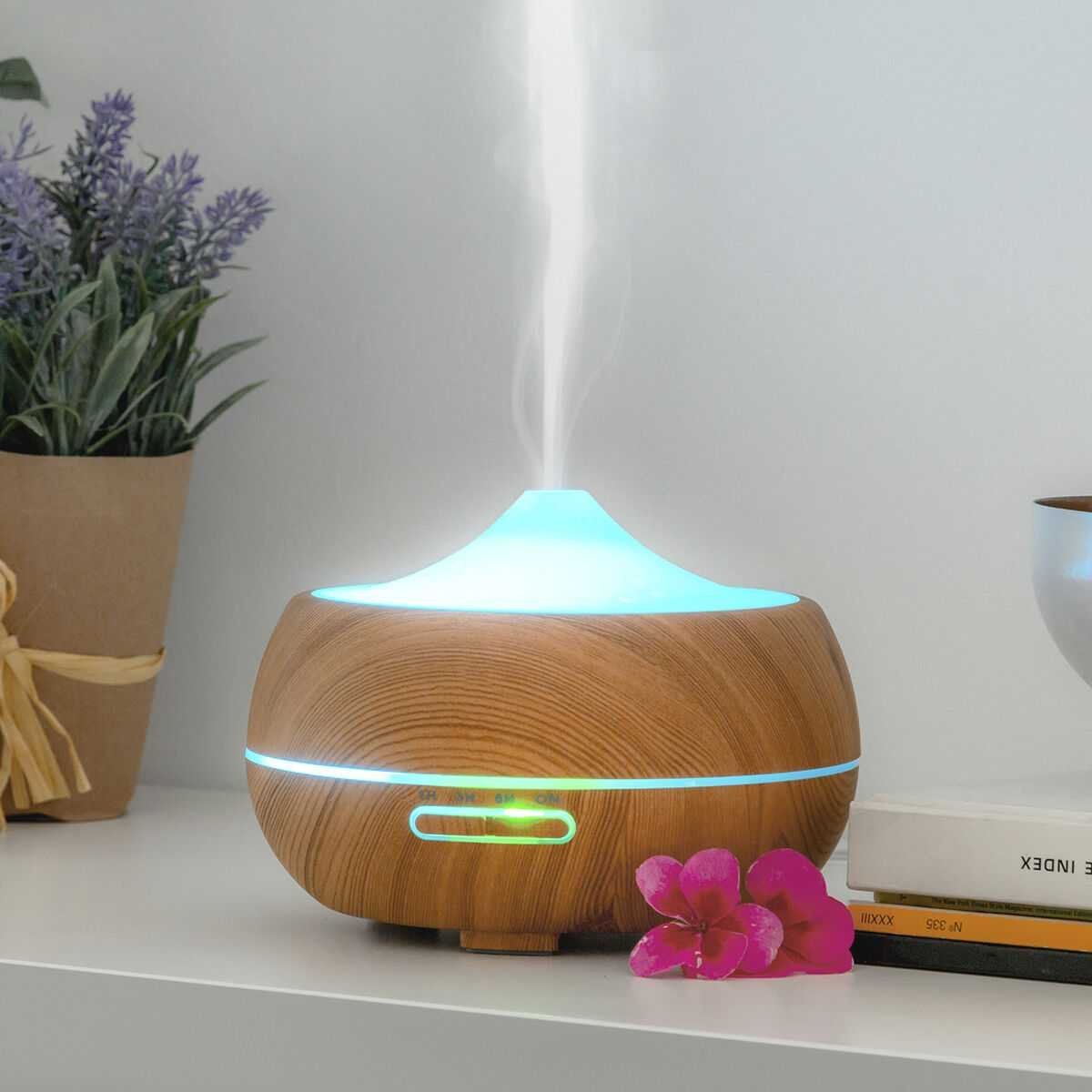 Diffusori di oli essenziali: Aroma-Diffusor & Luftbefeuchter, multicolor-LED, Holz-Effekt – Nuovo e nell'imballaggio originale da Giubiasco venduto da news-shop 5