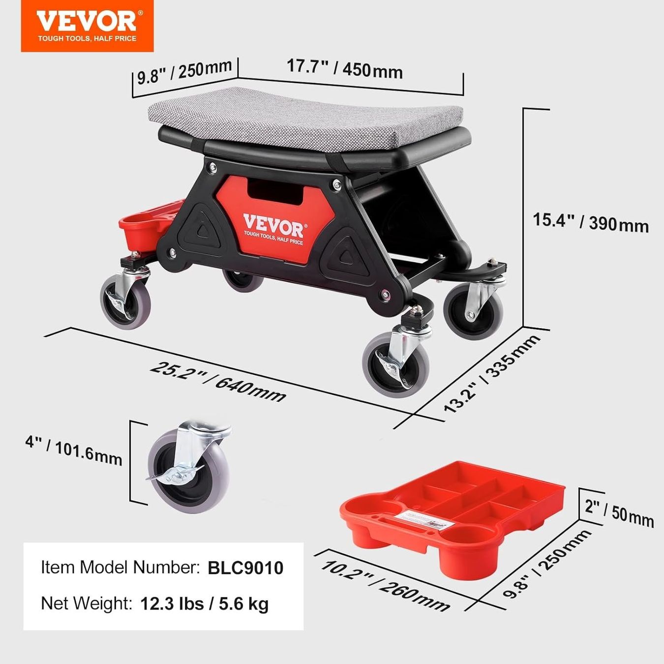 Tabourets: Rollhocker Werkstattrollsitz Werkstatthocker Rollstuhl Sitz – Neuf avec emballage d'origine à Genève par Top-Trend 6