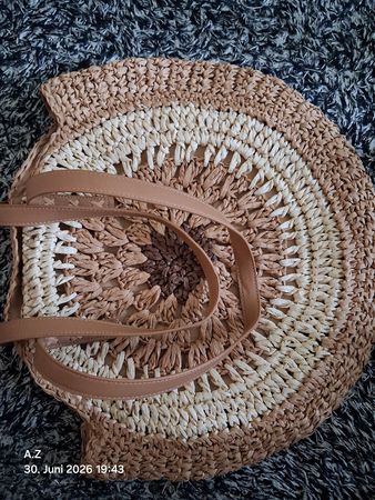Strob-Tasche rund naturfarben neuer Zustand
