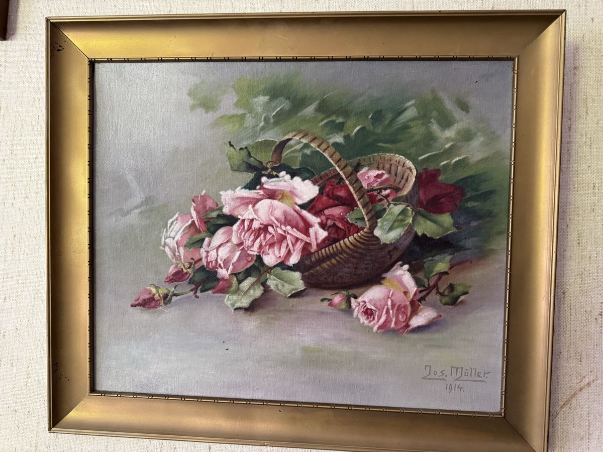 Dipinti: Antikes Gemälde Rosen Öl – Usato da Tübach venduto da Tijera
