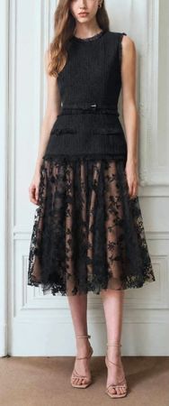 Saturday Club Black Elegant Midi Dress