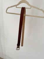 Gürtel braun Krokodil Optik goldfarben 100 cm