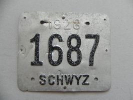 Velonummer Velo Rad Nummer SZ 28 Schwyz 1928 Geschenk