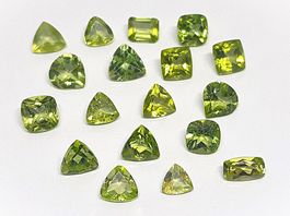 Dès 1.- Fr. - 18x Péridots 10.20 ct  - CERTIFICAT 1'200.- Fr