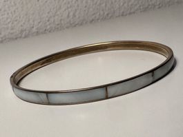 Perlmutt Armreif Armring Nr1 Messing Vintage 60er 70er Jahre