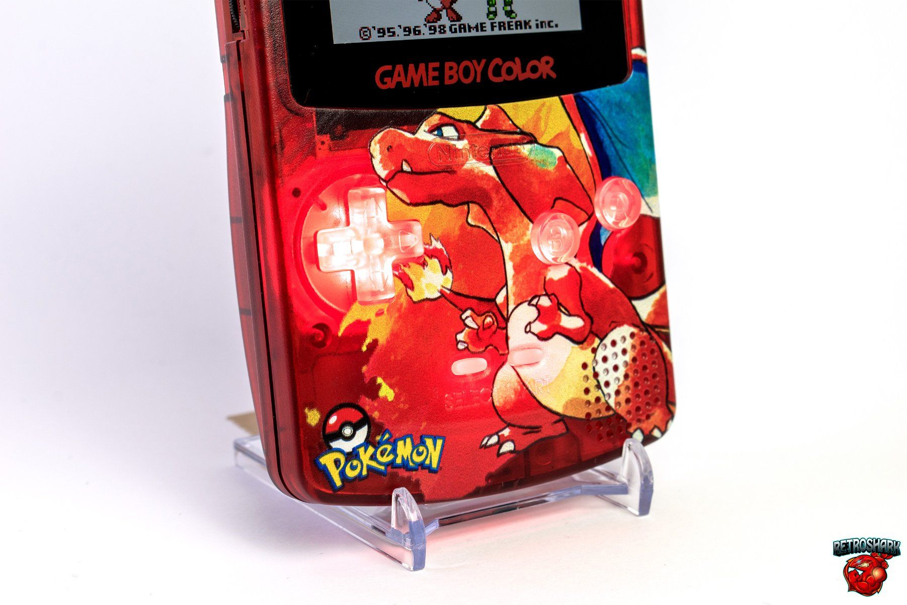 Nintendo Konsolen: GameBoy Color IPS Pokémon Charizard Edition with LED Buttons – Gebraucht aus Savosa von  2