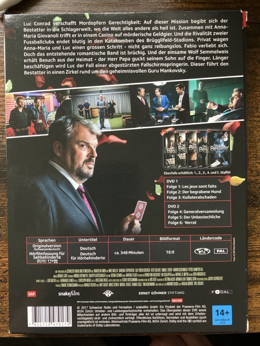 Tutti i DVDs: Der Bestatter Staffel sechs DVD – Usato da Glarus venduto da Jhuber78 1