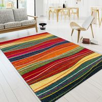 200x290 cm! Multicolor Teppich Wohnzimmer Strips NEU