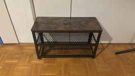 Schuhregal 2 Ebenen Holz Metall