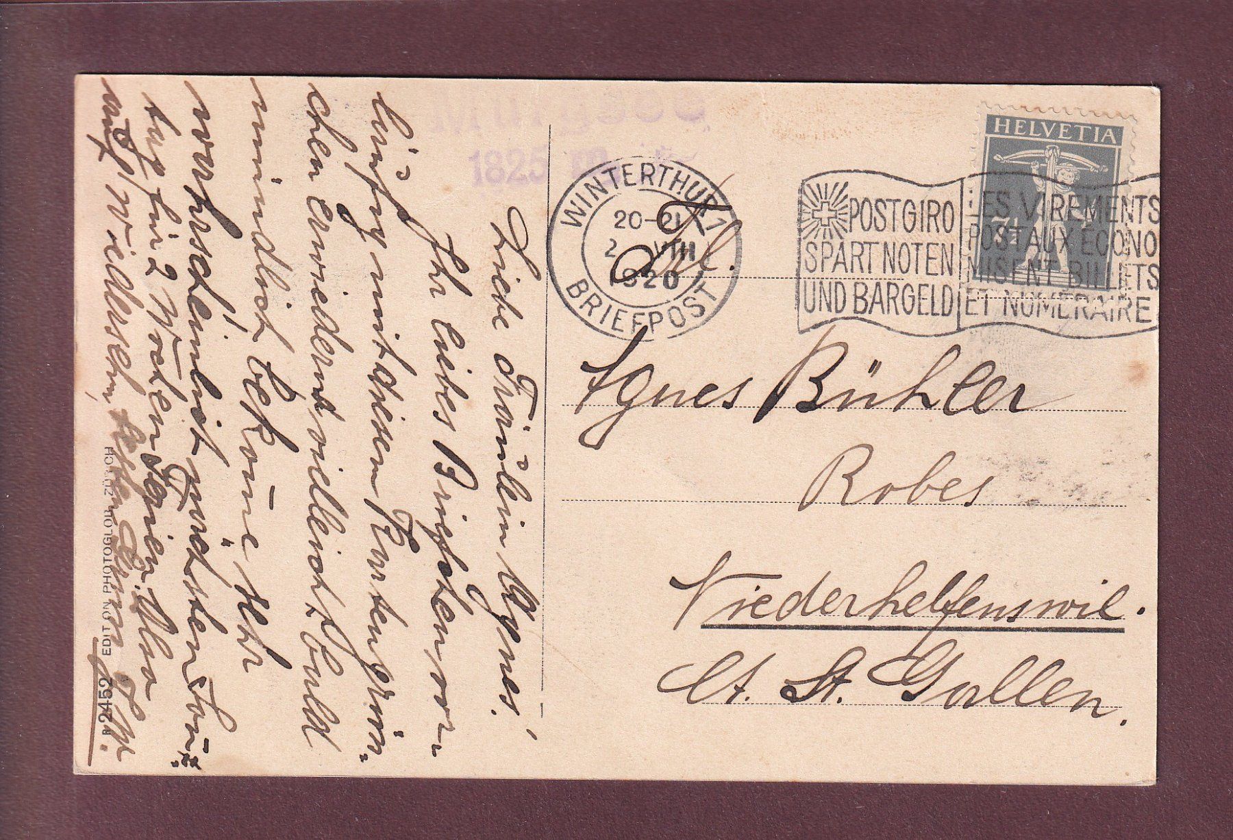 Cartoline postali: MURGSEE - 1920 – Usato da Pully venduto da nicecards 1