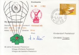 Ballonpost 40 Jahre Kinderdorf Pestalozzi 1986