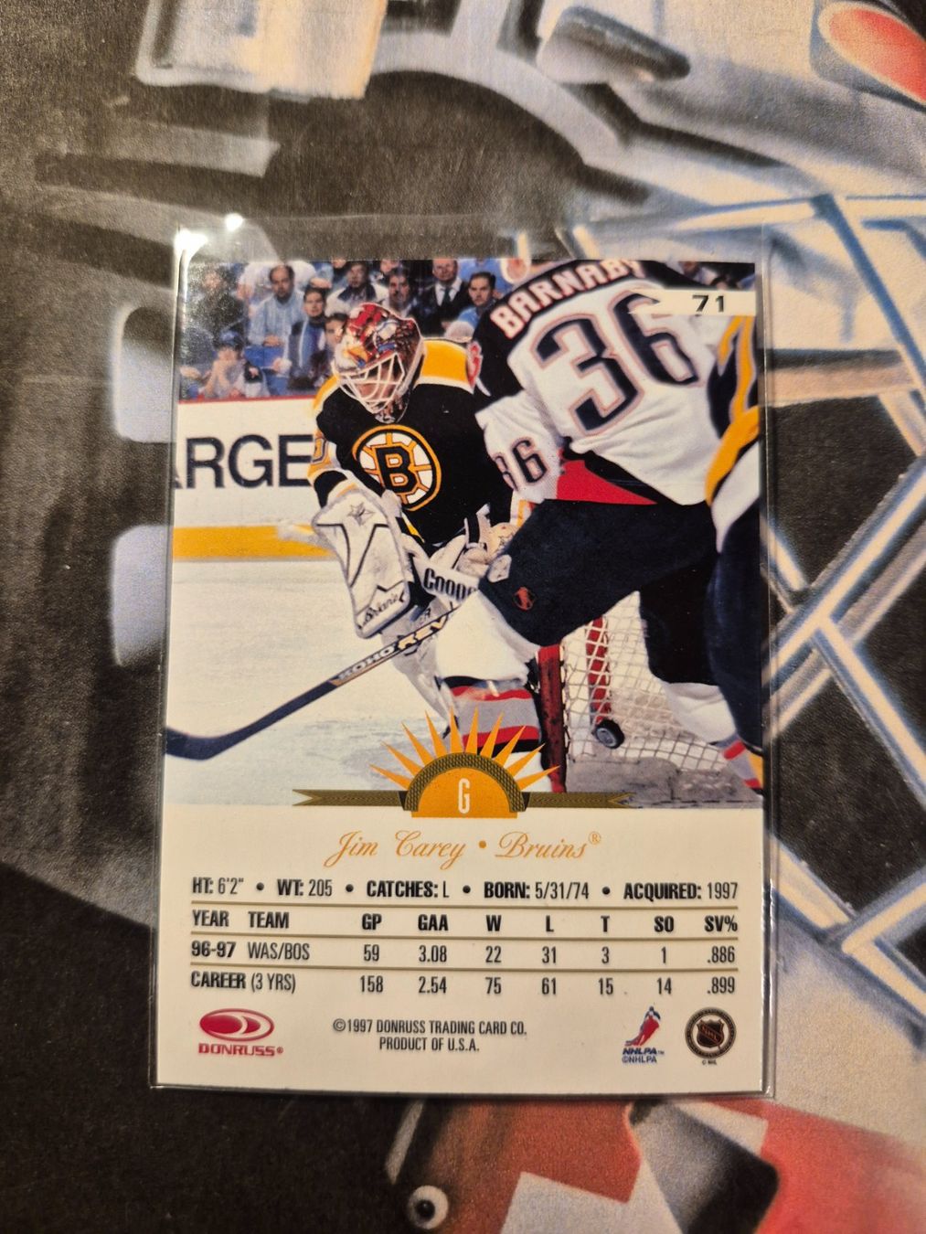 NHL Carte collezionabili: NHL Jim Carey Boston Bruins – Usato da Treiten venduto da Sauber73 1