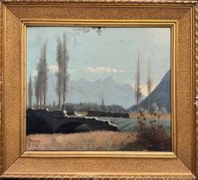 J.Dehanne, 1907, veduta del Bouveret, Vallese