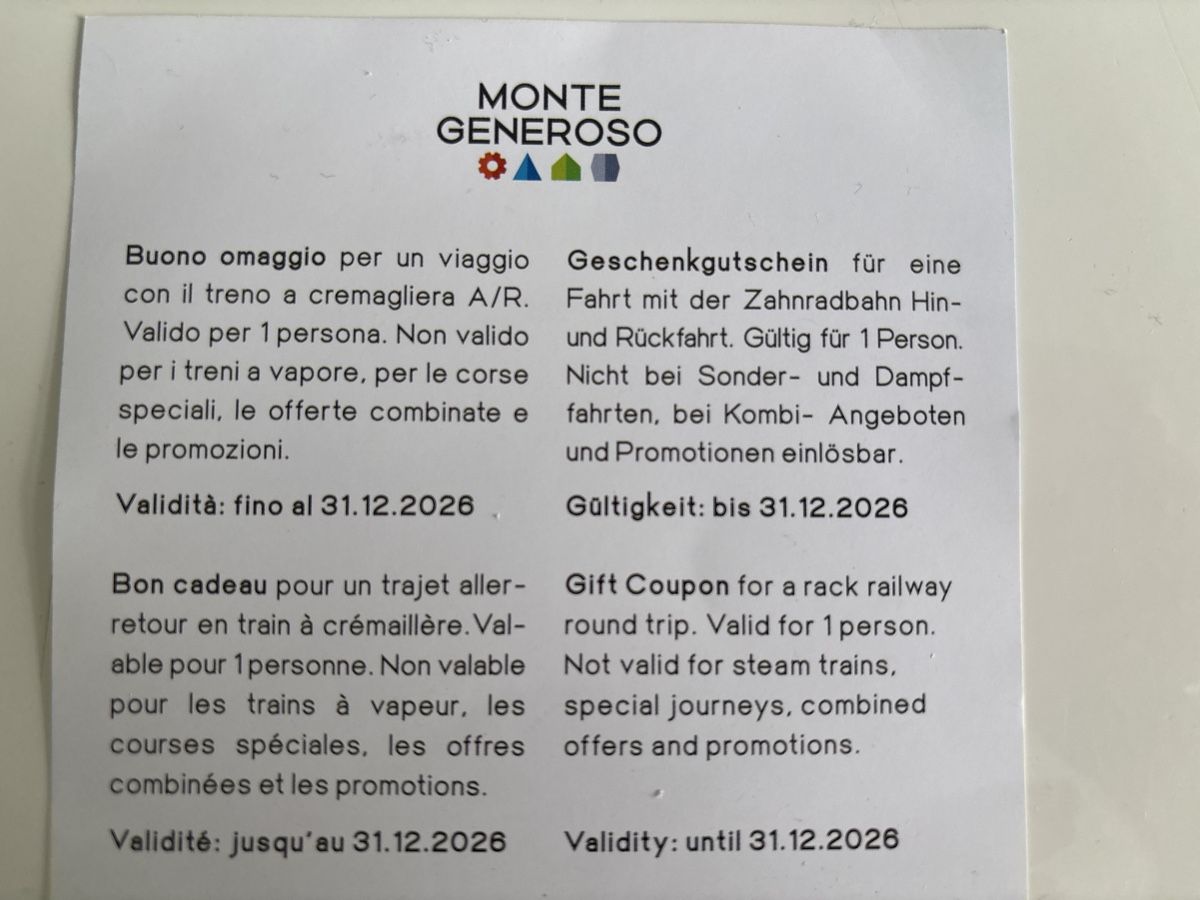 Buoni: Monte Generoso, bon – Nuovo e nell'imballaggio originale da Reconvilier venduto da Audrey_11 1