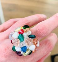 🟢 Bague fantaisie pièce unique Grosses Ring Einzelstück NEU