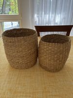 Set of 2 Woven Seagrass Baskets Natural Good Condition