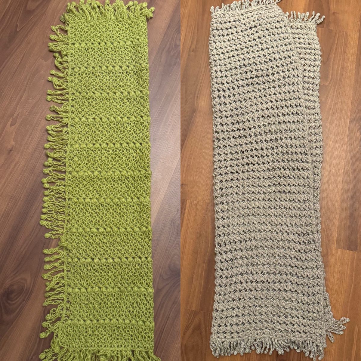 Foulards, Tücher & Schals: 2 Weicher, handgestrickter Schal Grau & Hellgrün – Neu (gemäss Beschreibung) aus Winterthur von seh_vnm6