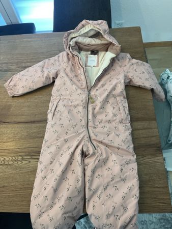 Skianzug Lil Atelier rosa Blumenmuster Grösse 104 guter Zust