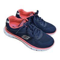 Skechers Flex Sole Navy Pink Sneakers, Memory foam, Size 38