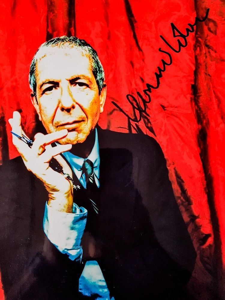 Autografi: Leonard Cohen - Original Autogramm Foto – Usato da Kaisten venduto da Simpsons4