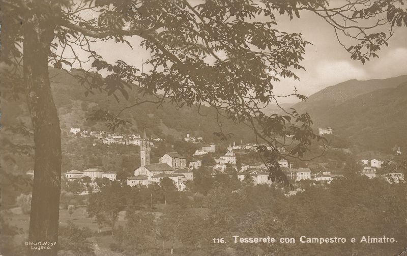 Cartoline postali: Tesserete con Campestro 1924 – Usato da Emmenbrücke venduto da teestube