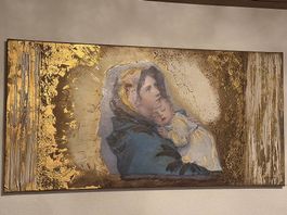 Elegantes Wandbild  (Maria und Jesus mit Gold-Akzenten)
