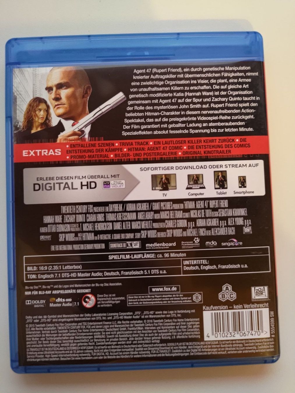 Tutti i DVDs: Hitman Agent 47 (BluRay) – Usato da Liestal venduto da Kratzilla 2