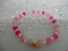 Armband Achat, Tschechischer-Kristall.