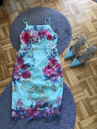Sommer Kleid Abendkleid Spitze Handgemacht Gr 158/ 164