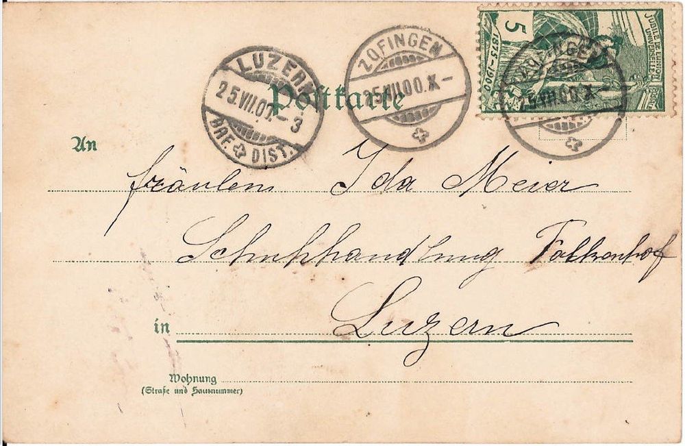 Karte vom Schützenfest Zofingen 1900 Kaufen auf Ricardo