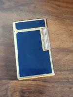 Feuerzeug S.T. Dupont Paris Gold blau Vintage gebraucht
