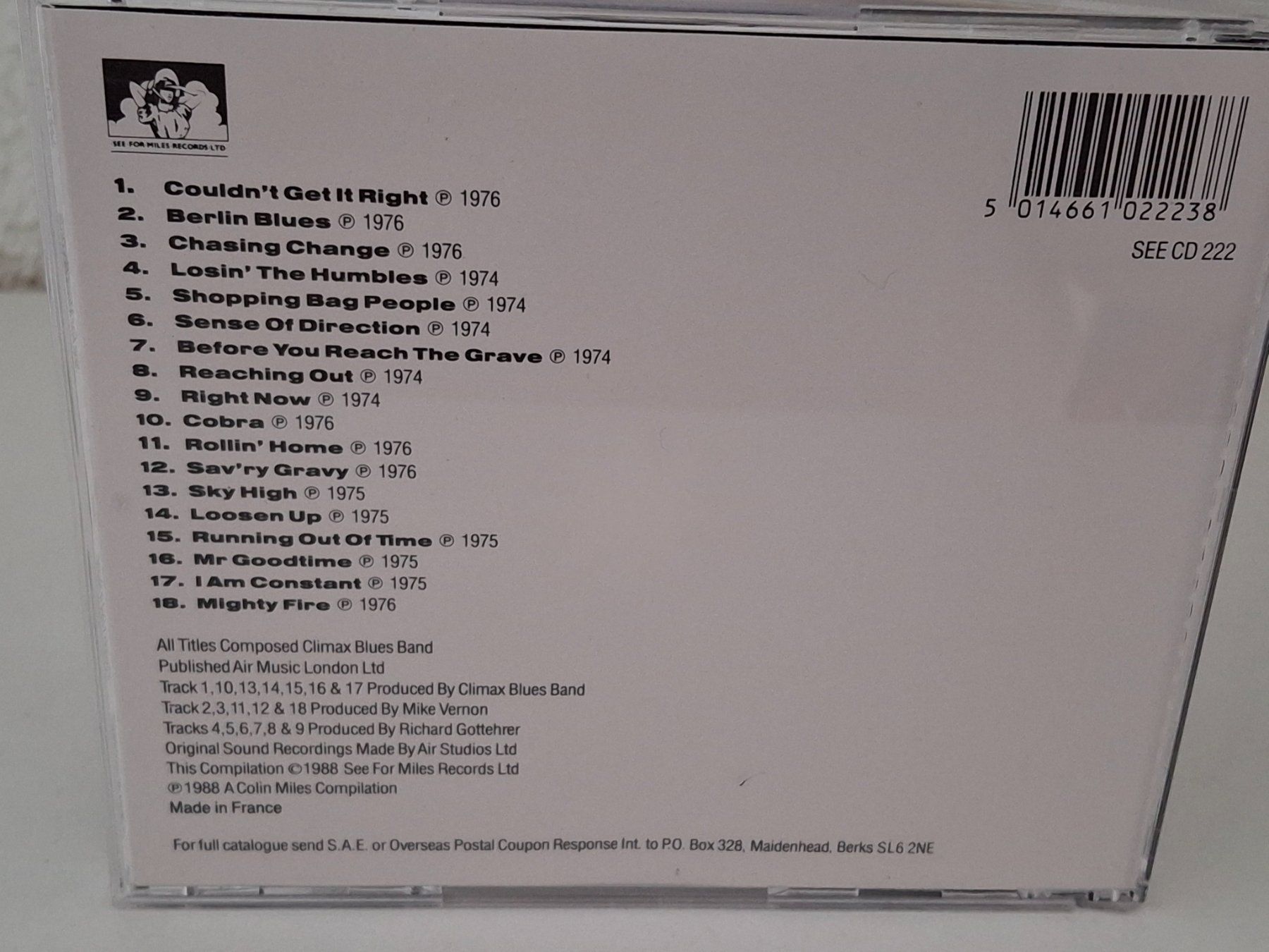 CD: CD Climax Blues Band - Couldn't Get It Right – Usato da Aarberg venduto da Jackup1 1