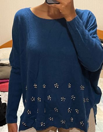 Kaschmir Pullover, dunkelblau, notshy, Grösse M
