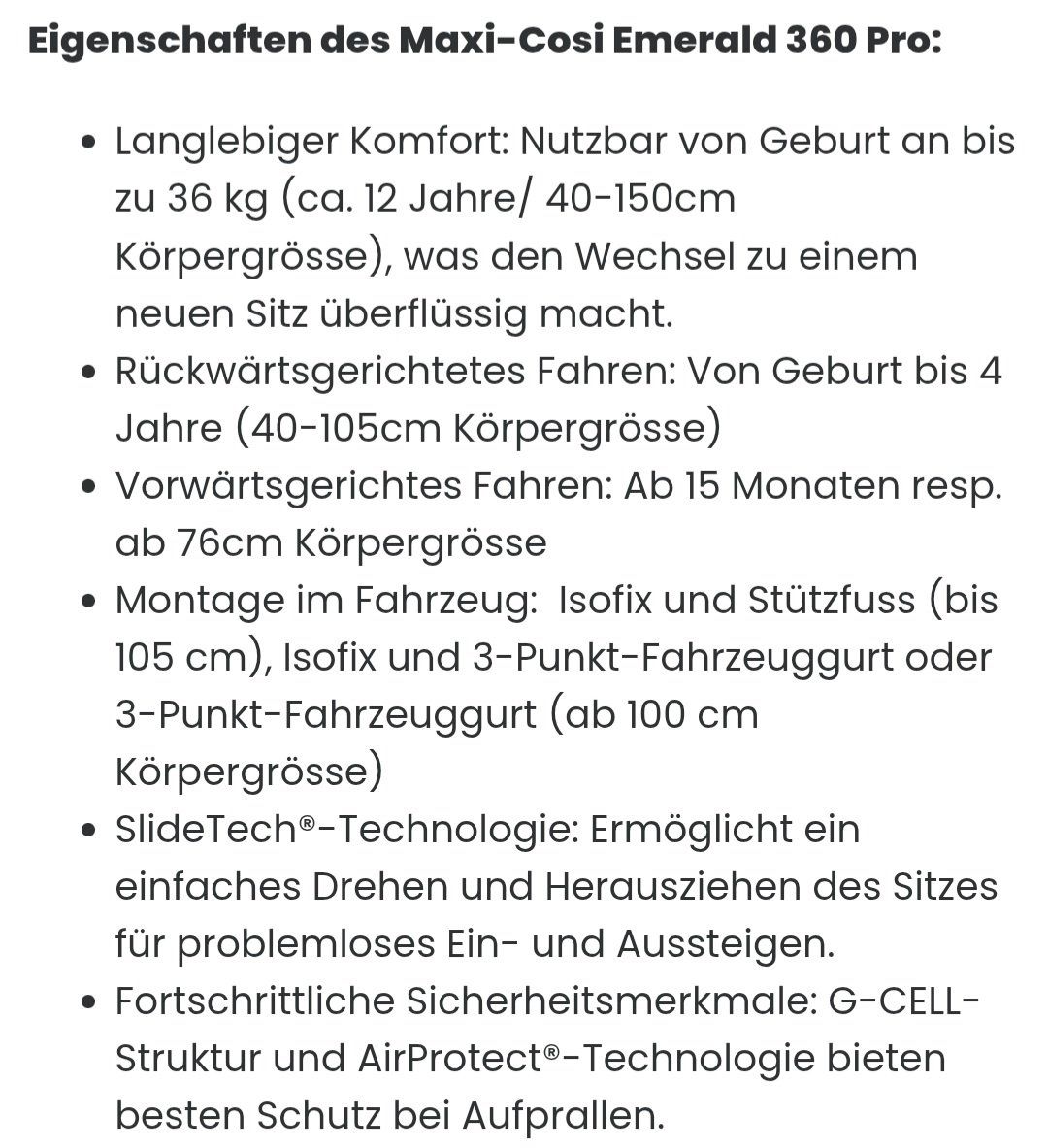 Maxi-Cosi Seggiolini per auto: **neu** Maxi Cosi Emerald 360 pro – Nuovo (secondo la descrizione) da glashütten venduto da tdsantos45 3