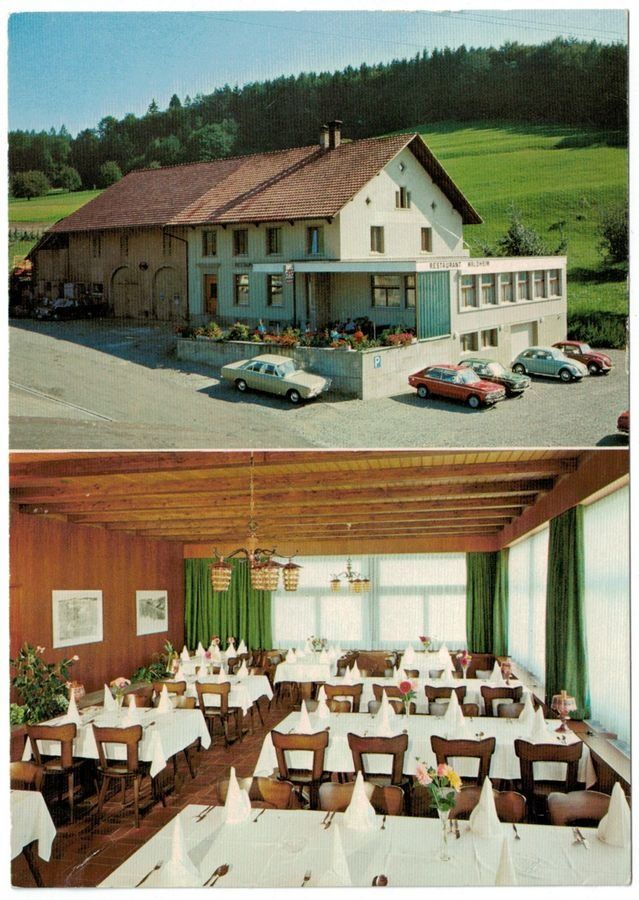 Cartoline postali: Hettenschwil, Restaurant Waldheim, Oldtimer, um 1980 – Usato da Frauenfeld venduto da POML