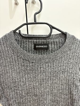 Damen Pullover Even&Odd grau gerippt guter Zustand