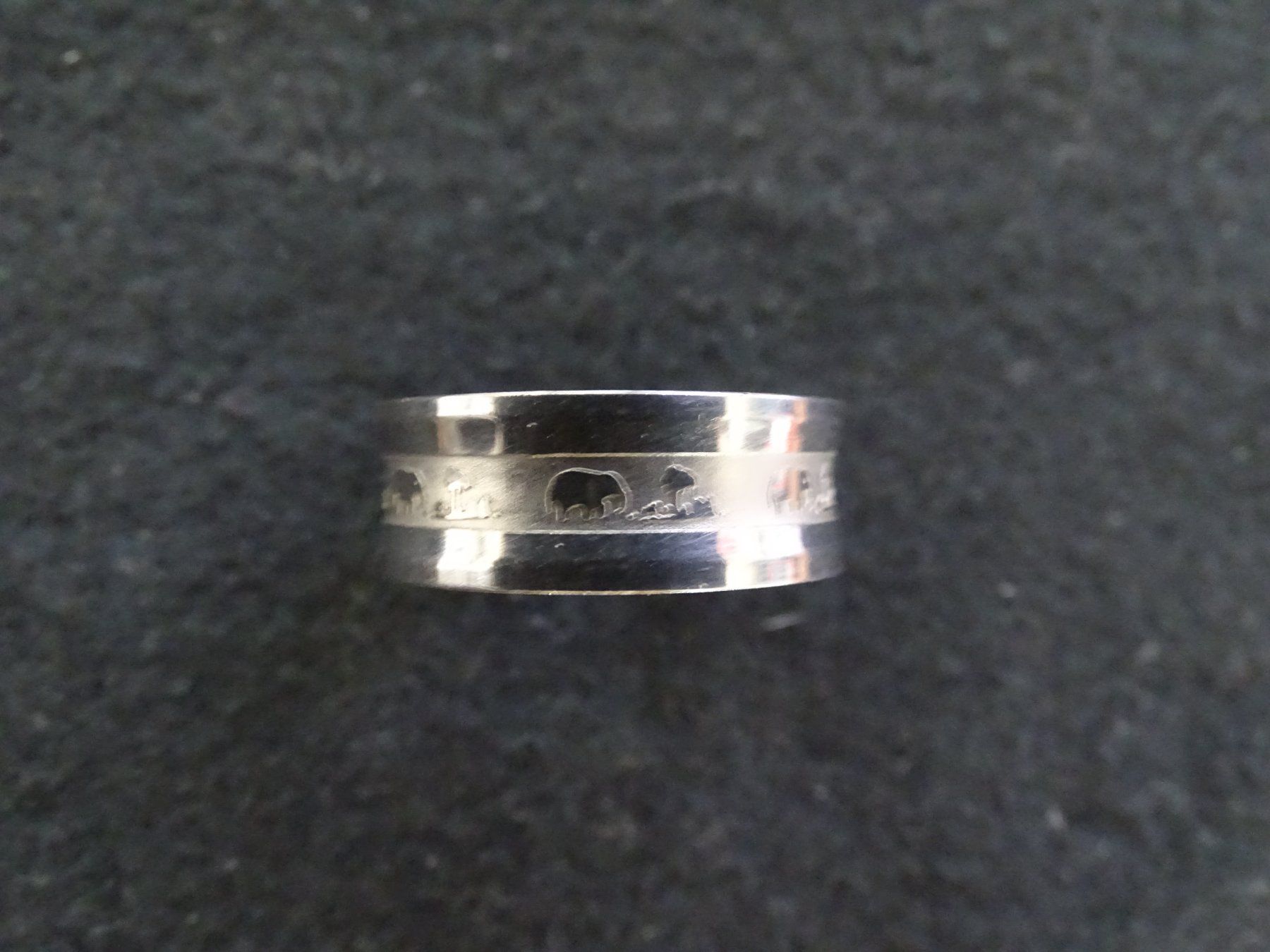 Ringe: Ring Edelstahl Elefant mit Palme – Neu (gemäss Beschreibung) aus Obergerlafingen von STOGS