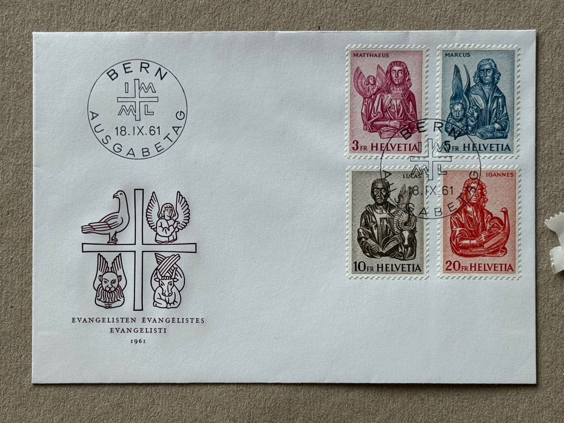 Tutti i francobolli: 381-384, FDC Evangelisten – Usato da Aarau venduto da hilde47