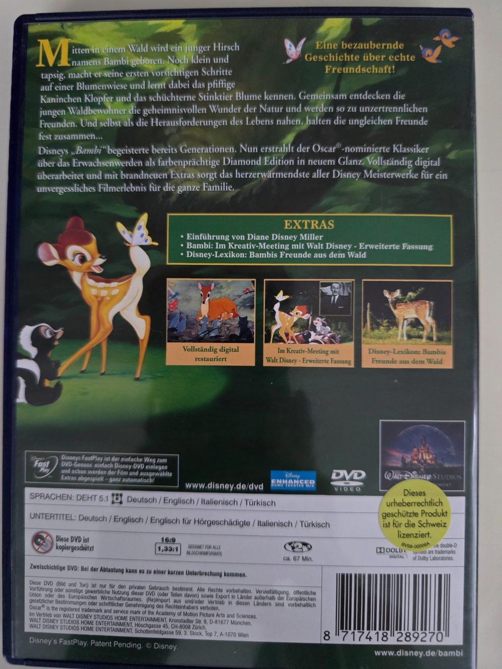 Tutti i DVDs: BAMBI - DIAMOND EDITION – Usato da Buchrain venduto da reloca 1