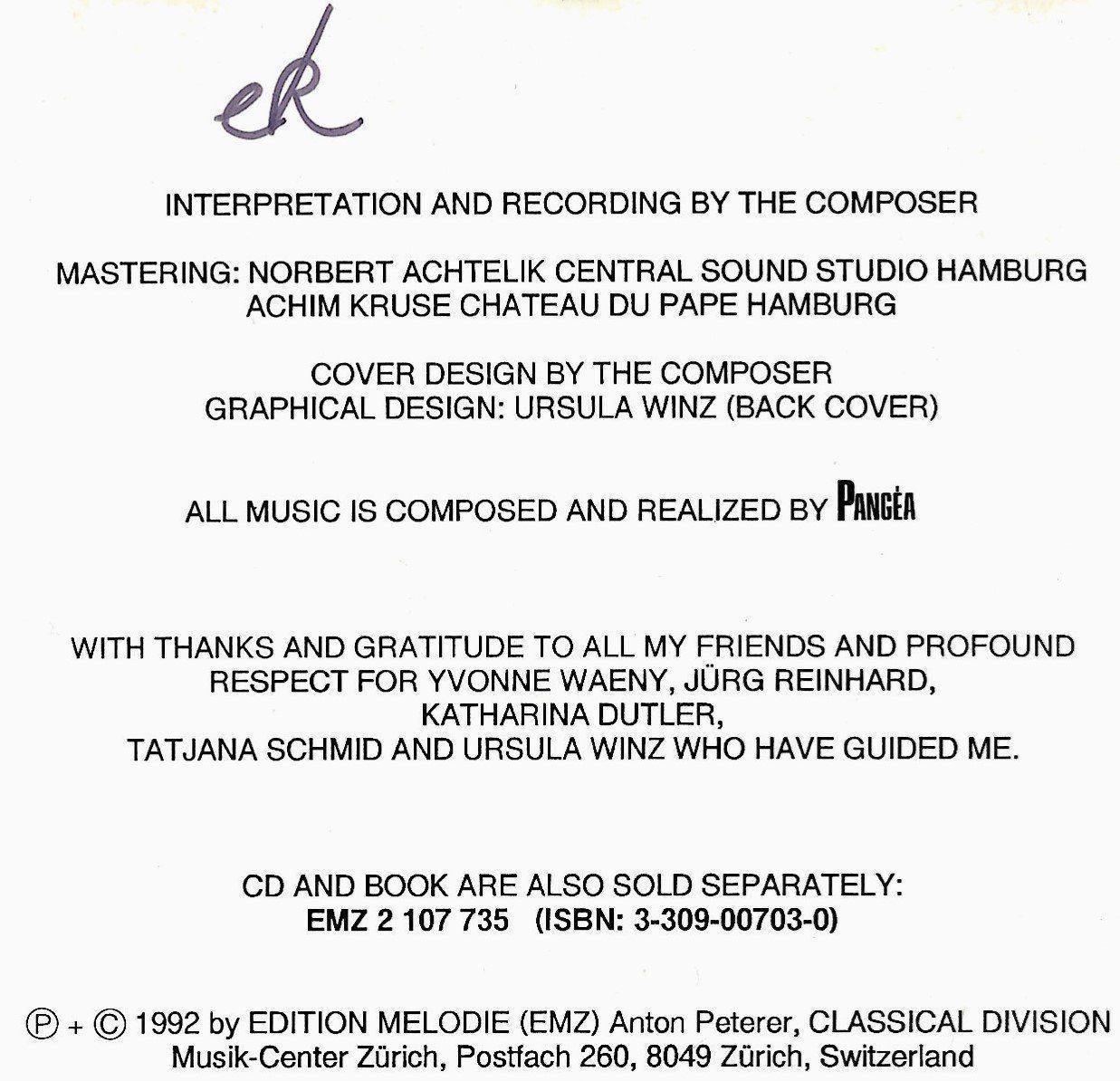 CD: Pangéa COMPOSITIONS FOR PIANO Swiss Klassik CD – Usato da Kandergrund venduto da Sososo 3