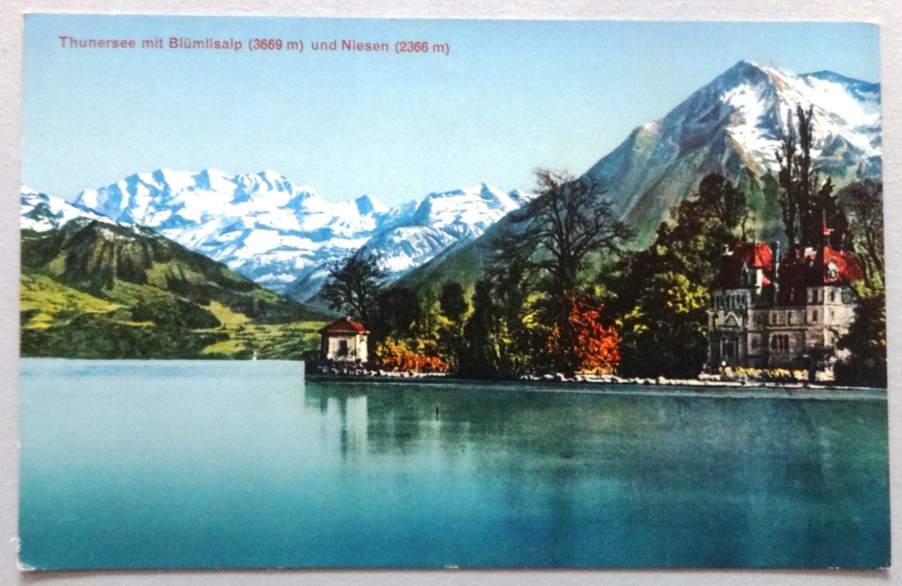 Cartoline postali: Thunersee mit Blümlisalp und Niesen – Difettoso da Fétigny venduto da Billy2miny