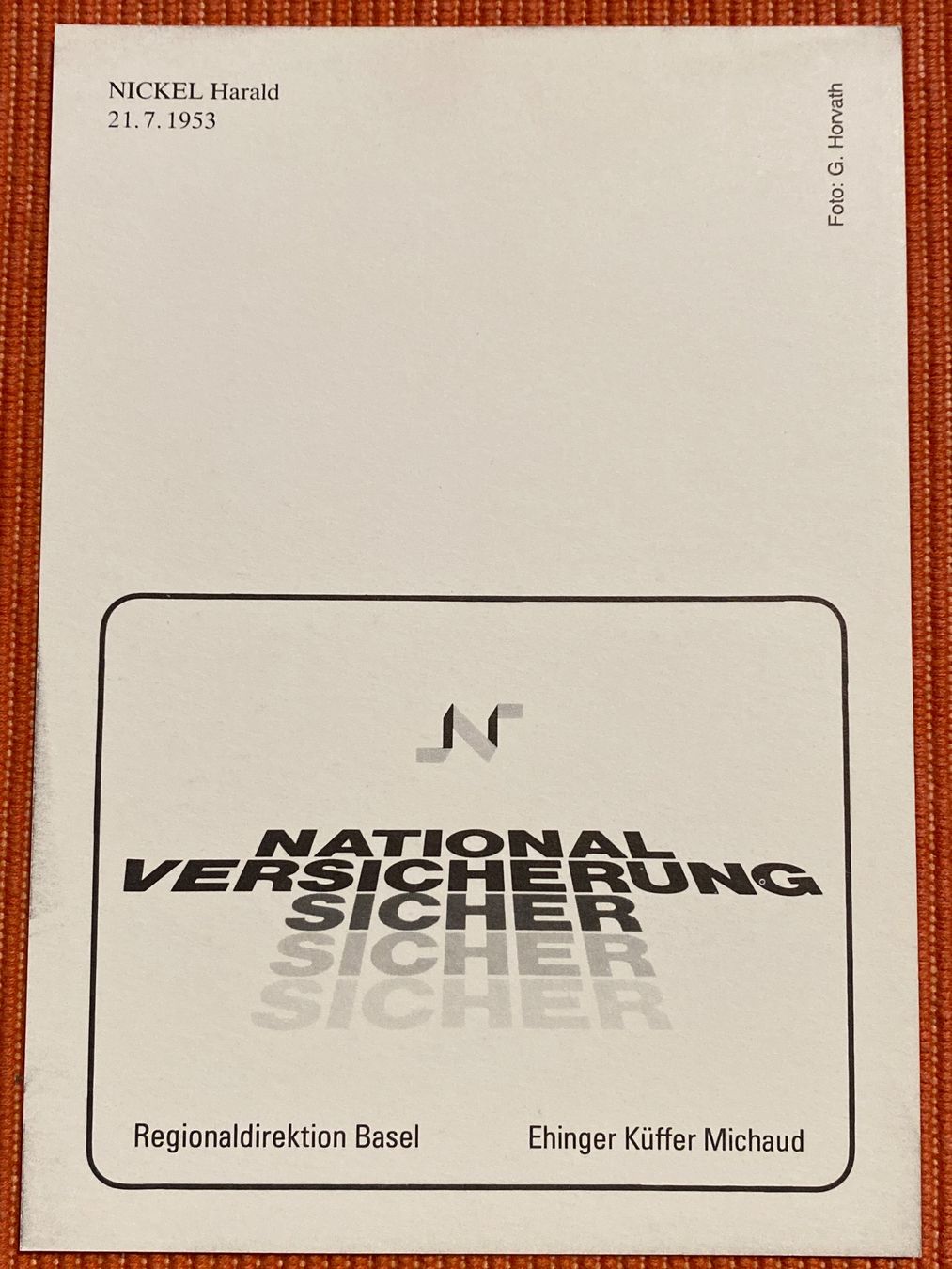 Autographes: FCB Autogrammkarte Nickel Harald 1981/82 – D'occasion à Büsserach par Gimenez77 1