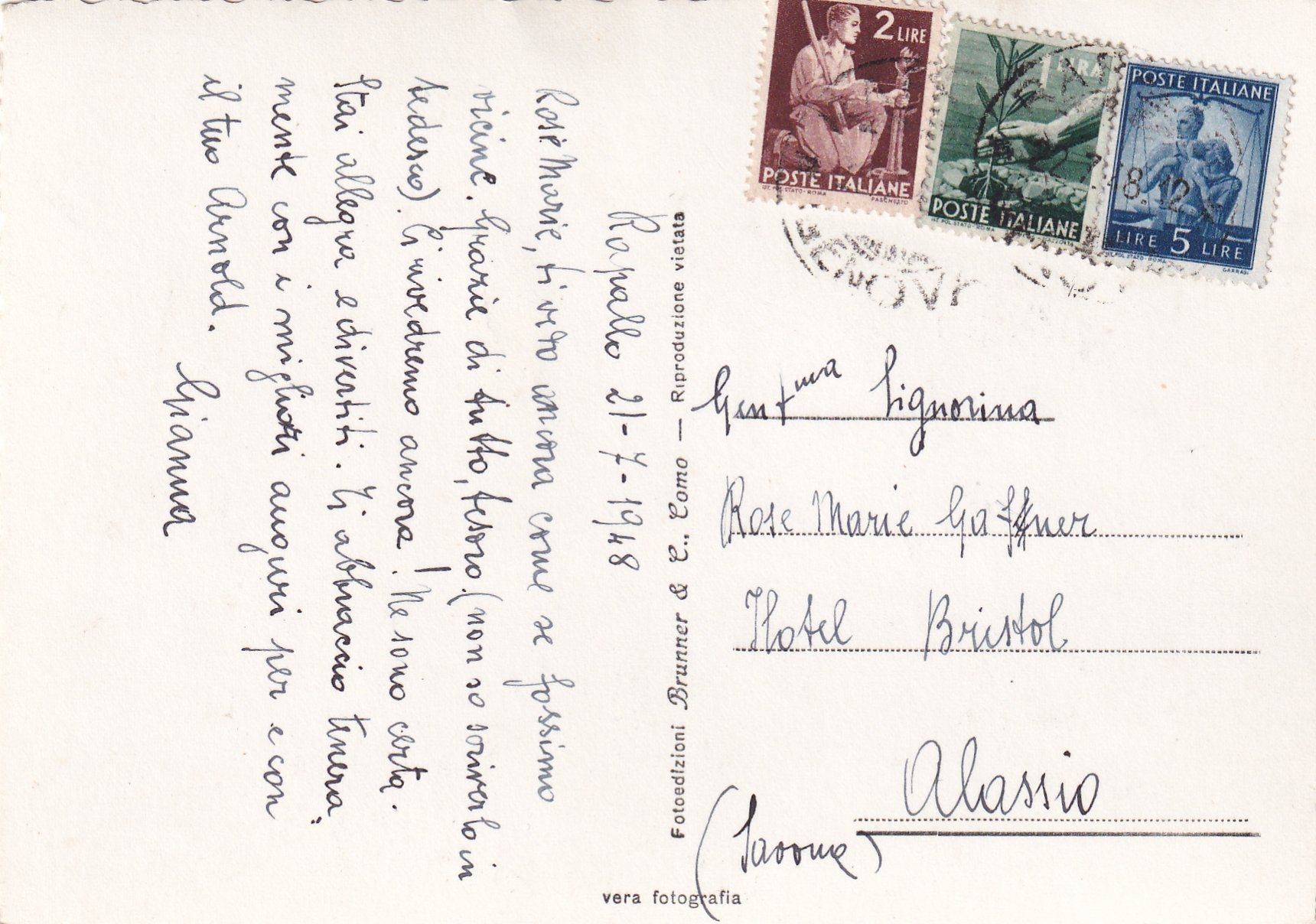 Cartoline postali: Rapallo e S. Margherita Lig. /mp – Usato da Hombrechtikon venduto da Rudolf07 1
