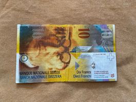 Schweizer Banknote CHF 10 Franken