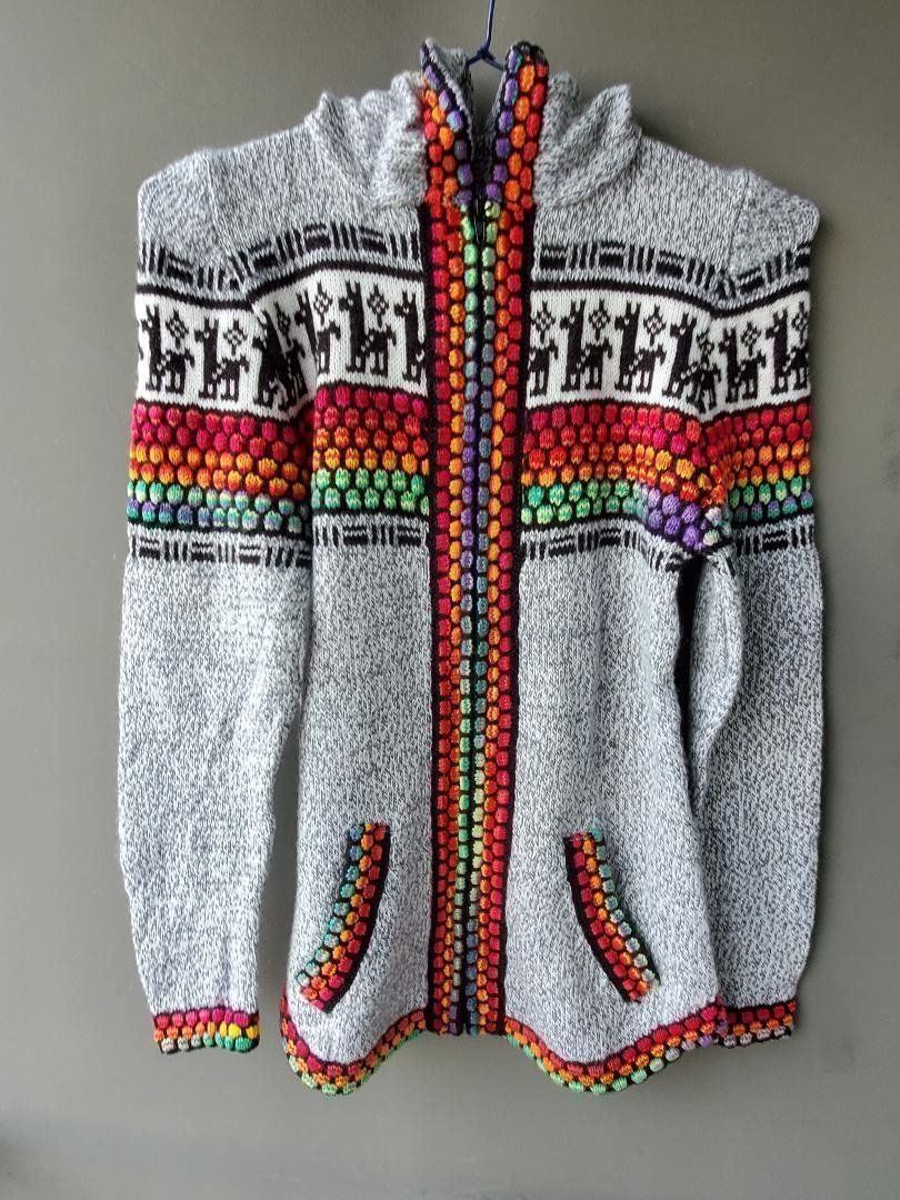 Giacche: wunderschöne Alpaca Strickjacke Pulli, Gr S-M, Neu!! – Nuovo (secondo la descrizione) da Lima- Peru venduto da Alpaka-Haus 1
