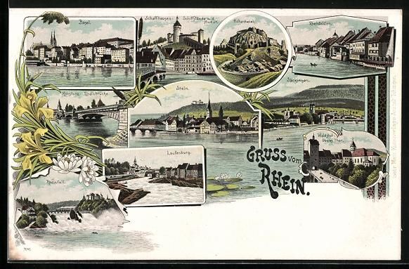 Cartoline postali: Schaffhausen, Schiffslände m. d. Munot, – Usato da Berlin venduto da bartko-reher