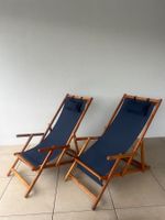 Acacia Wood Deck Chair with Pillow Set of 2