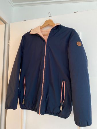 Damen Winterjacke dunkelblau mit Kapuze neuwertig